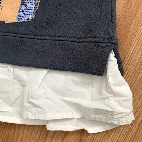 Zara Sequined Girl Graphic Peplum Crewneck Cotton Sweatshirt Size 13-14 - Picture 4 of 12